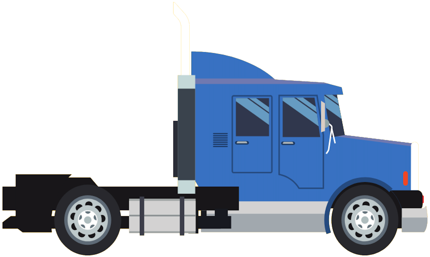 semi truck in blue