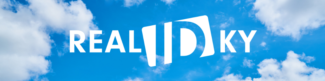 cloud background with REAL ID KY logo